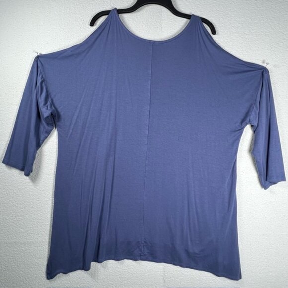 CATO Womens Cold-Shoulder Tunic, Side Slits, 3/4 sleeves, Plus Size 22/24W - Picture 3 of 7